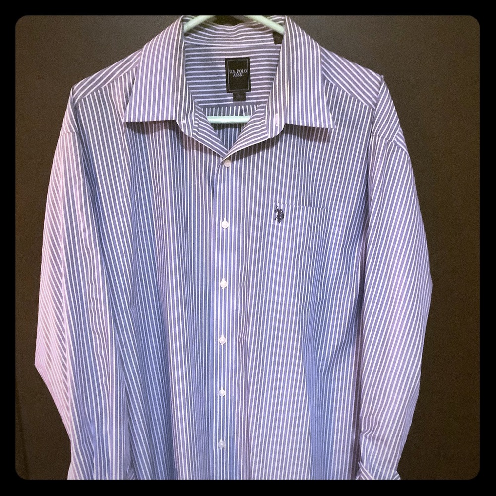 US Polo Assn. XXL vertical blue and white strip